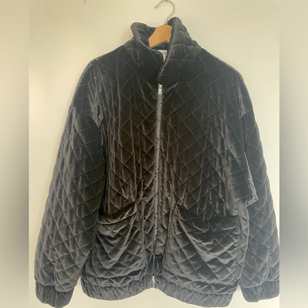 Black Quilted Velvet Jacket